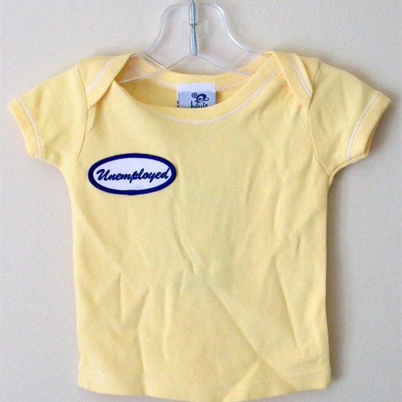 BABY T-SHIRT UNEMPLOYED 9 Month NWT Yellow S/S - Picture 1 of 1